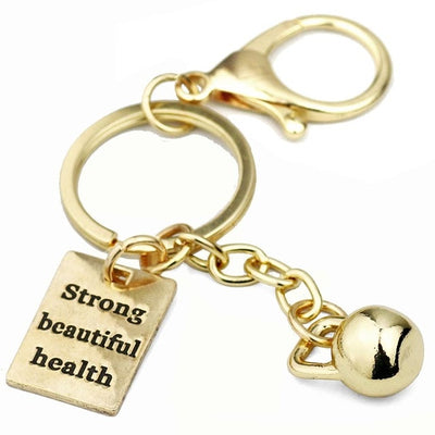 GYM Large Dumbbell Stainless Steel Keychain Sports Fitness Personalized Key Chains for Men Jewelry Gift Customize Wholesale