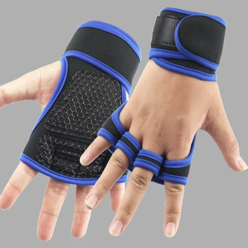 Fitness Half Finger Pull Up Grip Strength with Dumbbell Male Sports Equipment Wrist Protector Gloves Female Hard Pull Barbell Protector Gloves