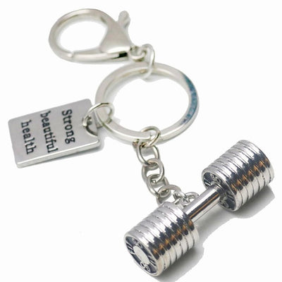 GYM Large Dumbbell Stainless Steel Keychain Sports Fitness Personalized Key Chains for Men Jewelry Gift Customize Wholesale