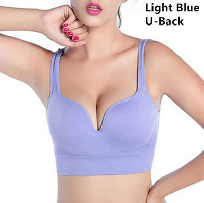 Women Yoga Shirts,S-XL Push Up Padded Wire Free Shakeproof Running Athletic Gym Fitness Sports Bras Tops