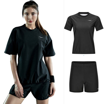 Women Weight Loss Gym Fitness Exercise Workout Sweat Training Hot Fat Burning Short Sleeve Shirt Shorts