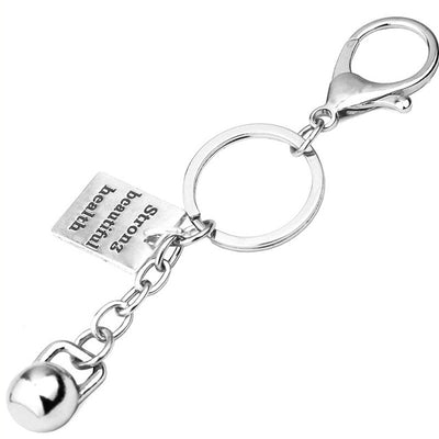 GYM Large Dumbbell Stainless Steel Keychain Sports Fitness Personalized Key Chains for Men Jewelry Gift Customize Wholesale