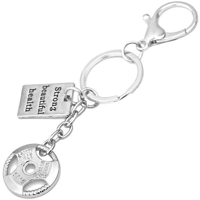 GYM Large Dumbbell Stainless Steel Keychain Sports Fitness Personalized Key Chains for Men Jewelry Gift Customize Wholesale