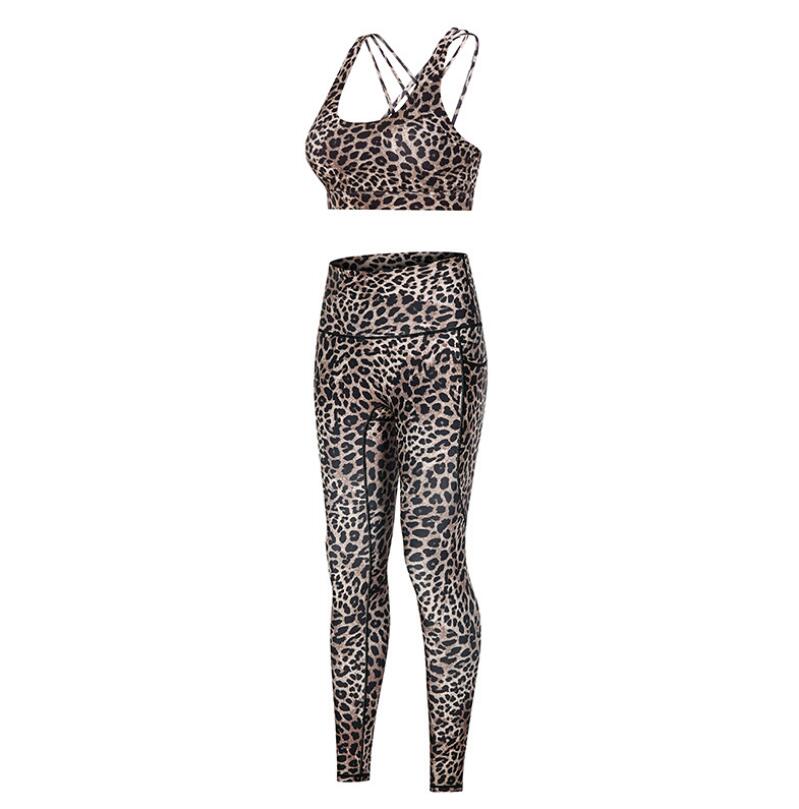 Women High Impact Yoga Bra strappy Yoga Set Sports Suits