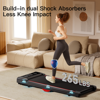 2-in-1 Walking Pad, Under Desk Treadmill, 2.5 HP Ultra Quiet Brushless Motor, 265 LBS Capacity, for Home Exercise Workout