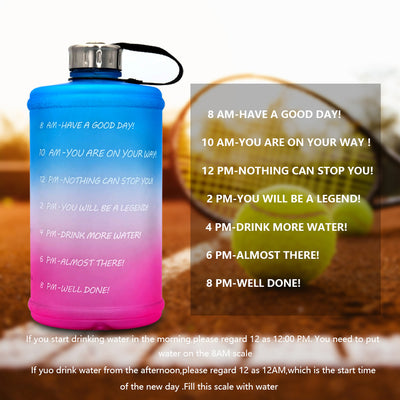 2.2L Sports Water Bottle Gradient Plastic PETG Gym Large Capacity Outdoor Space Cup Water Bottle