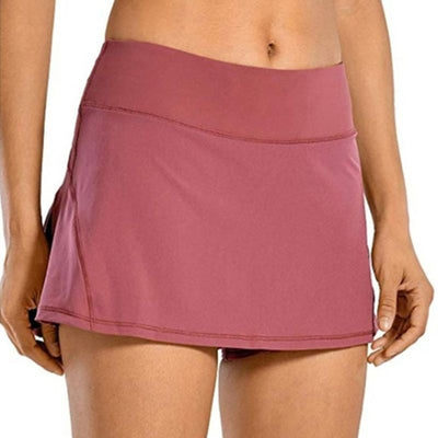 Women 2-In-1 Tennis Skorts Athletic Sports Running Pleated Golf Skirts Shorts