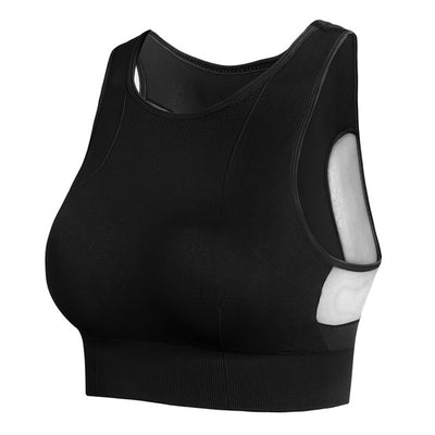 Women Breathable Mesh Sports Bras Shockproof Padded Athletic Gym Running Bra Solid Seamless Fitness Yoga Sport Tops