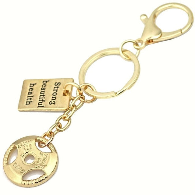 GYM Large Dumbbell Stainless Steel Keychain Sports Fitness Personalized Key Chains for Men Jewelry Gift Customize Wholesale