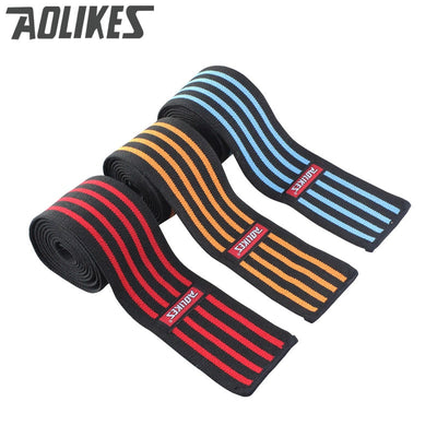 AOLIKES 1pcs 180*8cm Knee Wraps Men's Fitness Weight Lifting Sports Knee Bandages Squats Training Equipment Accessories for Gym