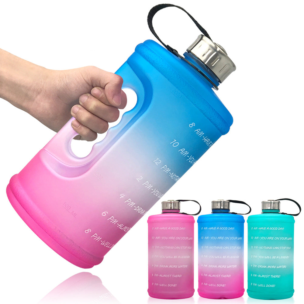 2.2L Sports Water Bottle Gradient Plastic PETG Gym Large Capacity Outdoor Space Cup Water Bottle