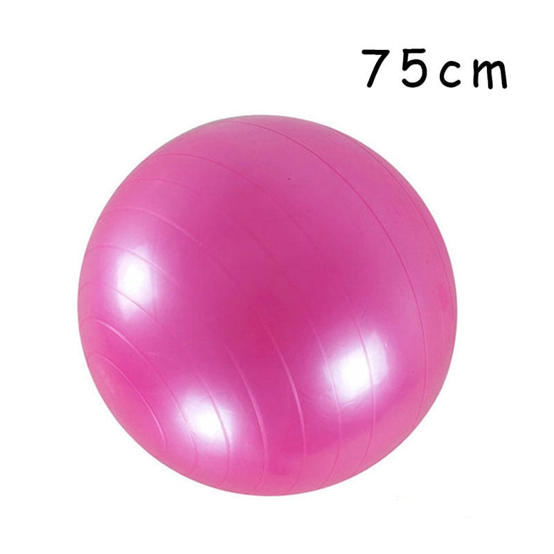 PVC Glossy Fitness Balls Yoga Ball Thickened Explosion-proof Exercise Home Gym Pilates Equipment Balance Ball 45cm/55cm/65cm/75cm/85cm