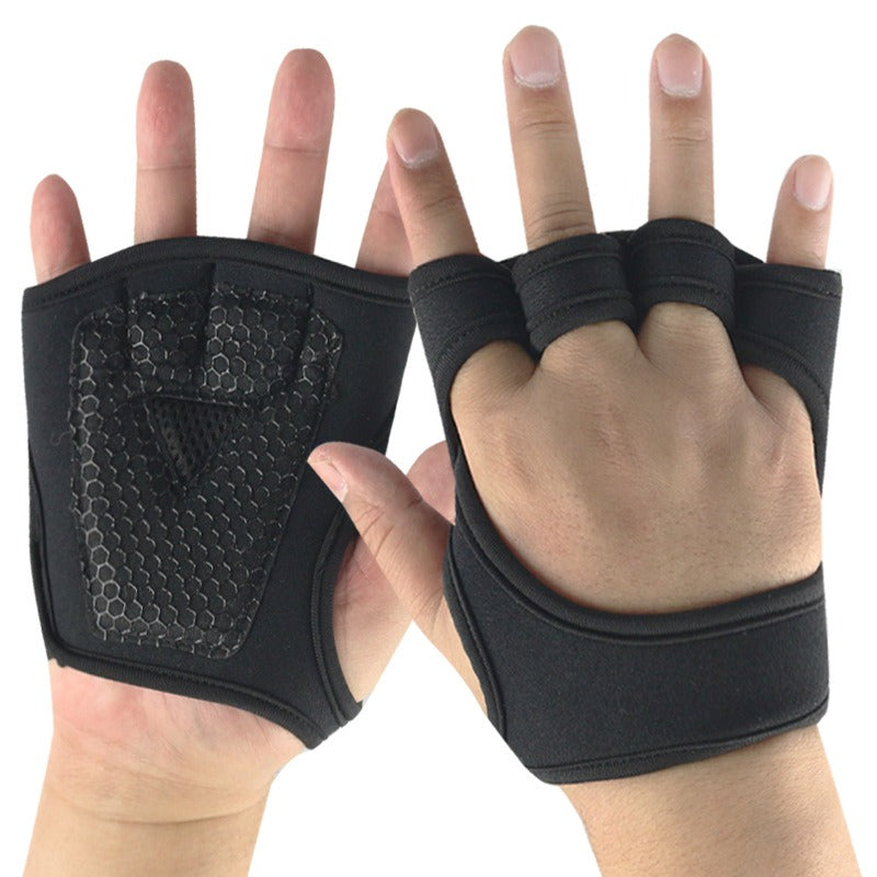 Fitness Half Finger Pull Up Grip Strength with Dumbbell Male Sports Equipment Wrist Protector Gloves Female Hard Pull Barbell Protector Gloves