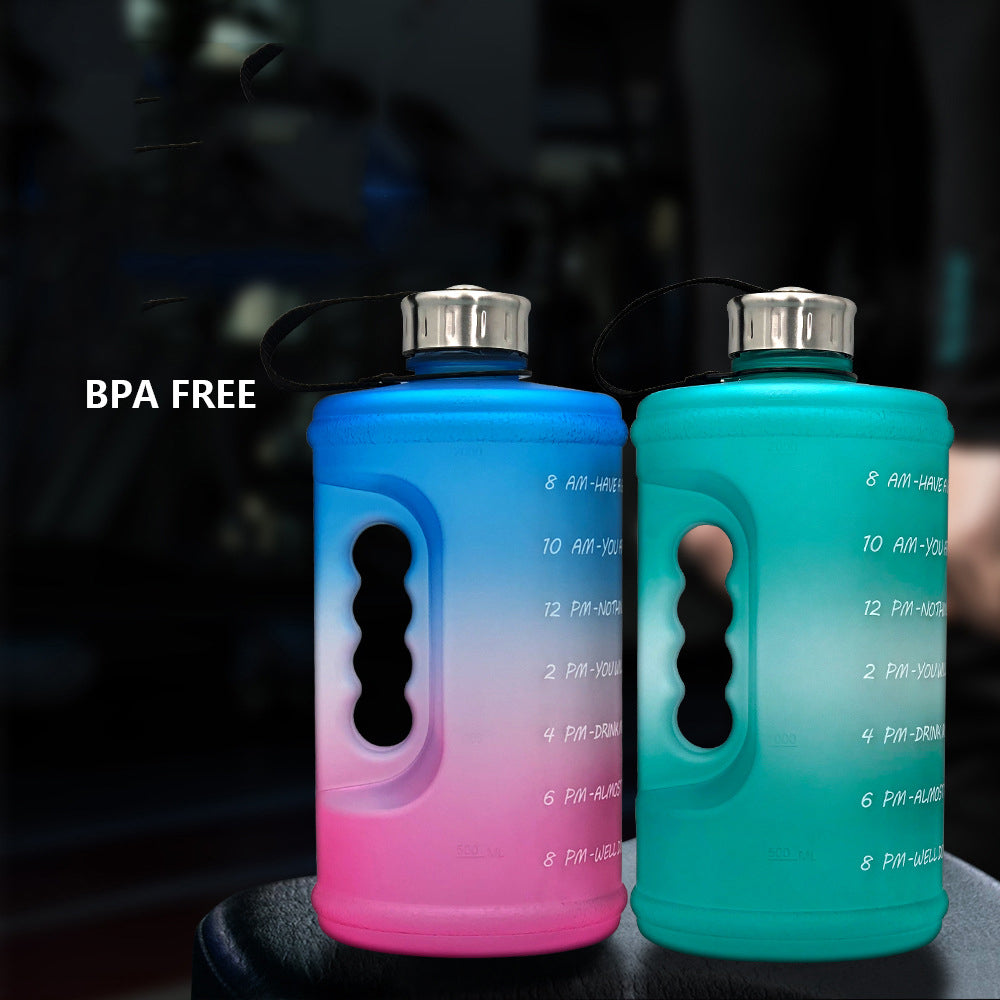 2.2L Sports Water Bottle Gradient Plastic PETG Gym Large Capacity Outdoor Space Cup Water Bottle