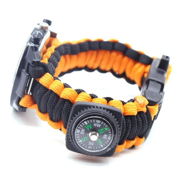 1PC Watch Compass Umbrella String Weave Flint Living Multifunctional Equipment Bracelet for Sports Outdoor