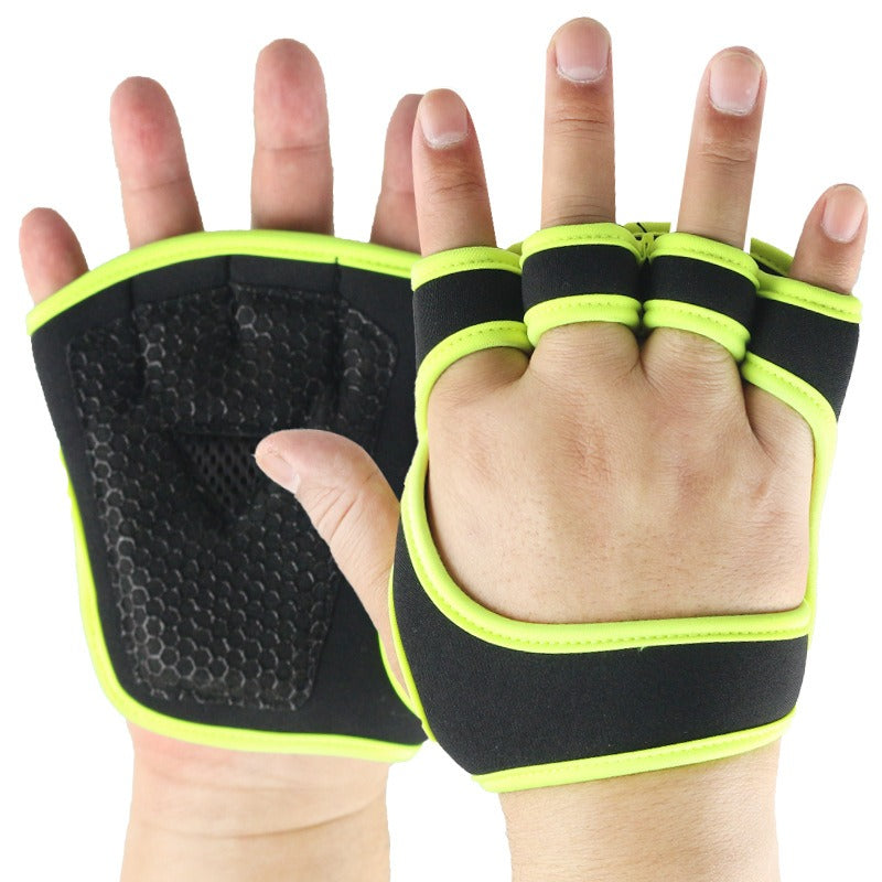 Fitness Half Finger Pull Up Grip Strength with Dumbbell Male Sports Equipment Wrist Protector Gloves Female Hard Pull Barbell Protector Gloves