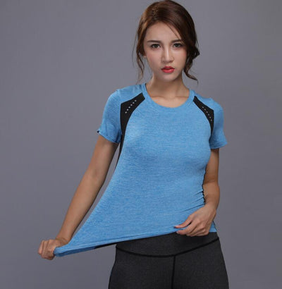 Sexy Yoga Set sports wear for women gym TShirt + Pants Breathable Gym Workout Clothes Compressed Yoga Leggings Sport Suit