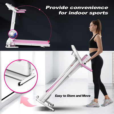 Foldable Treadmill 2.5HP Electric Folding Treadmill Running Walking Machine for Home Gym, Max 265 LBS Weight Capacity