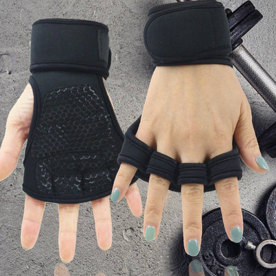 Fitness Half Finger Pull Up Grip Strength with Dumbbell Male Sports Equipment Wrist Protector Gloves Female Hard Pull Barbell Protector Gloves