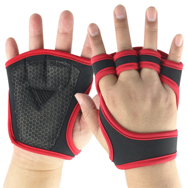 Fitness Half Finger Pull Up Grip Strength with Dumbbell Male Sports Equipment Wrist Protector Gloves Female Hard Pull Barbell Protector Gloves