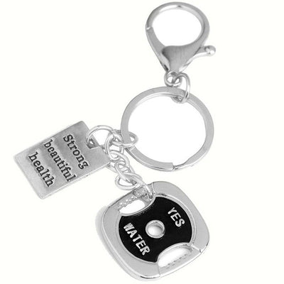 GYM Large Dumbbell Stainless Steel Keychain Sports Fitness Personalized Key Chains for Men Jewelry Gift Customize Wholesale