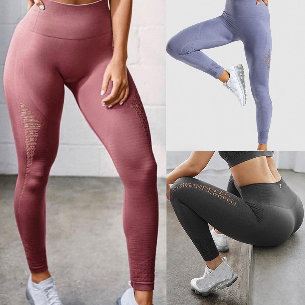 Summer Full Length Solid Yoga Trousers Women High Waist Trousers Gym Shark Running Leggings Women