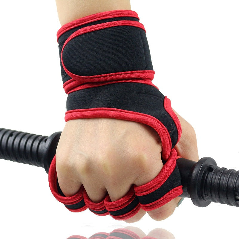 Fitness Half Finger Pull Up Grip Strength with Dumbbell Male Sports Equipment Wrist Protector Gloves Female Hard Pull Barbell Protector Gloves