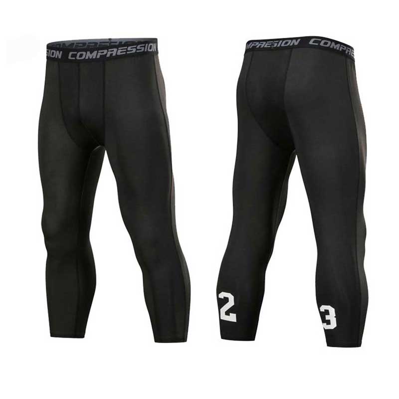 Men Basketball Sets Sport Gym QUICK-DRY Workout Board Shorts + Tights For Male