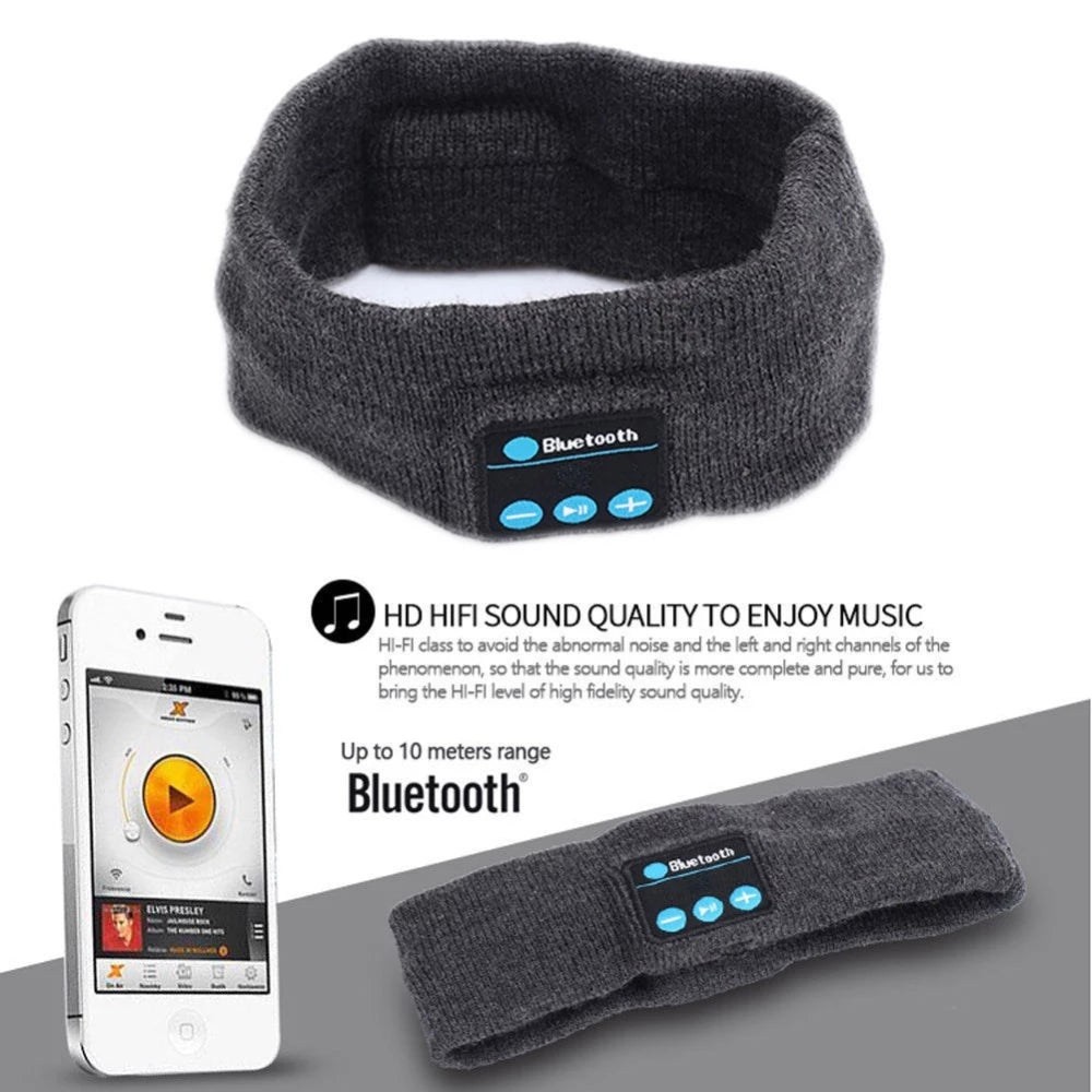 Bluetooth Music Headband Knits Sleeping Headwear Headphone Speaker Headset