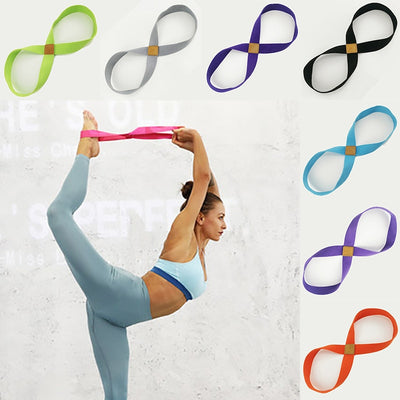 Yoga Stretch Strap Belt 8-shaped Women Pull Up Bands Belt Rope for Wrist Training Gym Pilates Physical Therapy Fitness Equipment