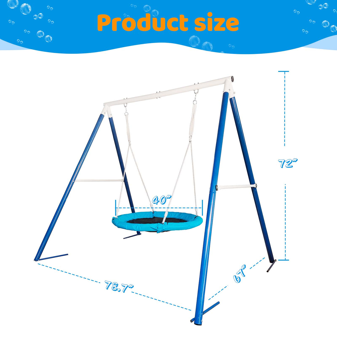 Metal Swing Stand With Saucer Outdoor Playground Metal Swing Set For Kids Outdoor Play Equipment