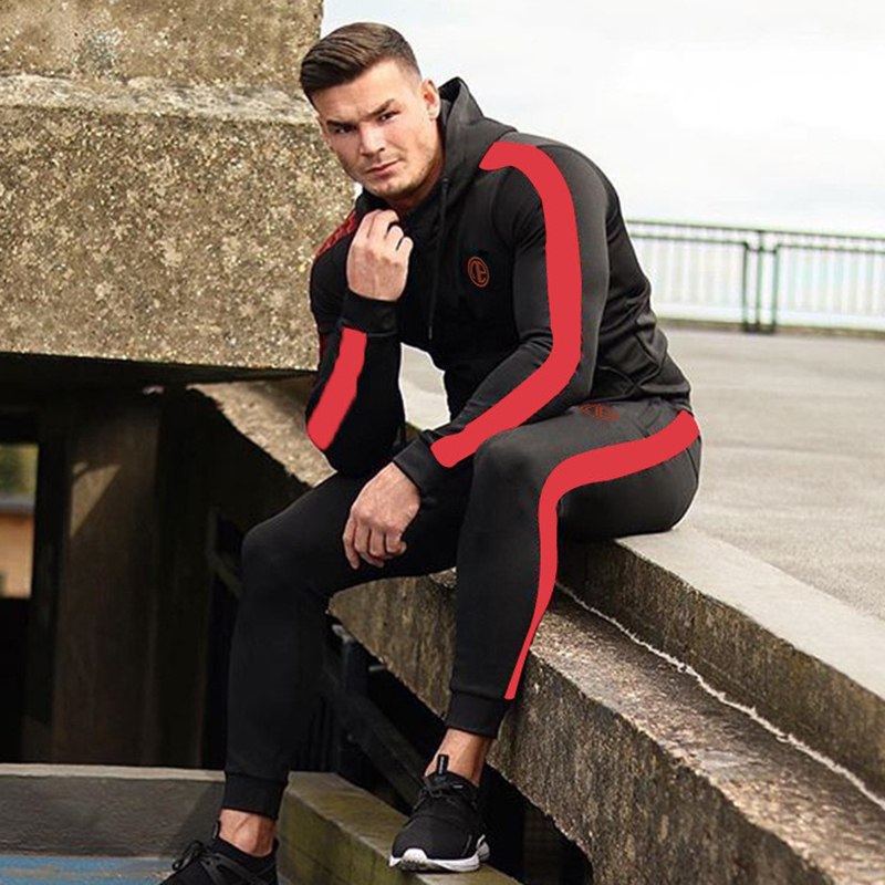 Sport Man Tracksuit Running Gym Men Set Sport Clothing Set Joggers Fitness Bodybuilding Sports Suits Mens Hoodie+Pants Suit Men