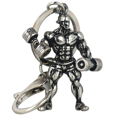 GYM Large Dumbbell Stainless Steel Keychain Sports Fitness Personalized Key Chains for Men Jewelry Gift Customize Wholesale