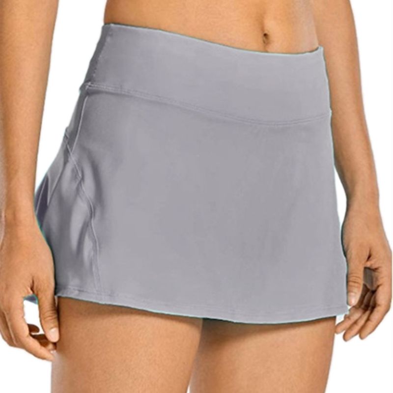 Women 2-In-1 Tennis Skorts Athletic Sports Running Pleated Golf Skirts Shorts