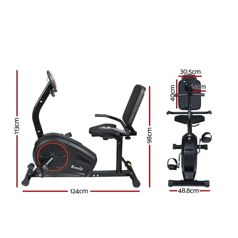 Everfit Magnetic Recumbent Exercise Bike Fitness Trainer Home Gym