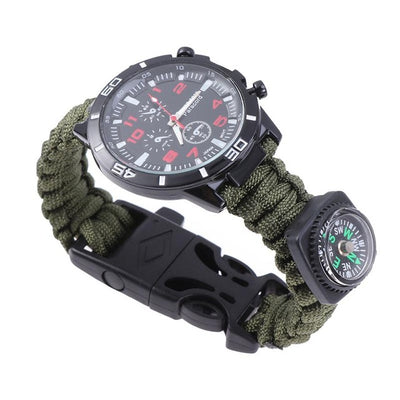 1PC Watch Compass Umbrella String Weave Flint Living Multifunctional Equipment Bracelet for Sports Outdoor