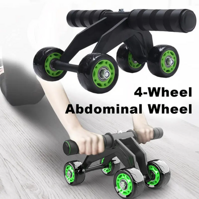 New Design Foldable Abs Plastic Abdominal 4 Wheel Exercise Wheel Abdominal Set Kit Gym Equipment