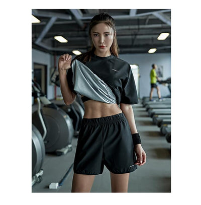 Women Weight Loss Gym Fitness Exercise Workout Sweat Training Hot Fat Burning Short Sleeve Shirt Shorts