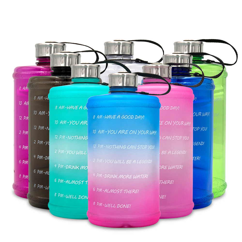 2.2L Sports Water Bottle Gradient Plastic PETG Gym Large Capacity Outdoor Space Cup Water Bottle