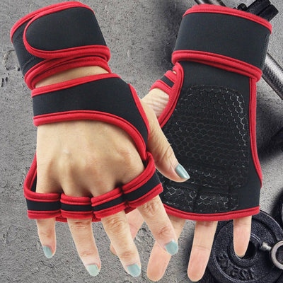 Fitness Half Finger Pull Up Grip Strength with Dumbbell Male Sports Equipment Wrist Protector Gloves Female Hard Pull Barbell Protector Gloves