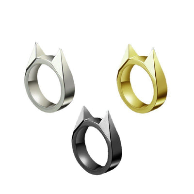 Outdoor Survival Self-Defense Rings Broken Window Cat's Ear Safety Survival Metal Defense Ring Self Defense Supplies