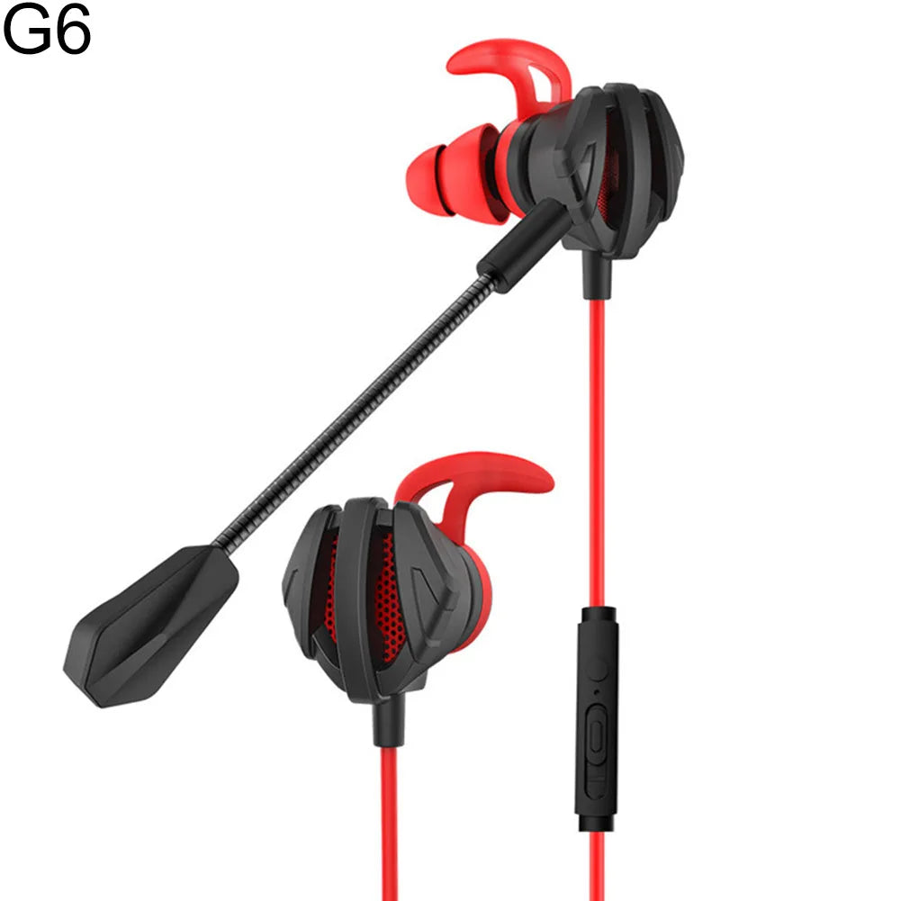 Portable Dynamic Noise Reduction In-Ear Wired Call Earphones Gaming Computer Earpiece With Dual Mic