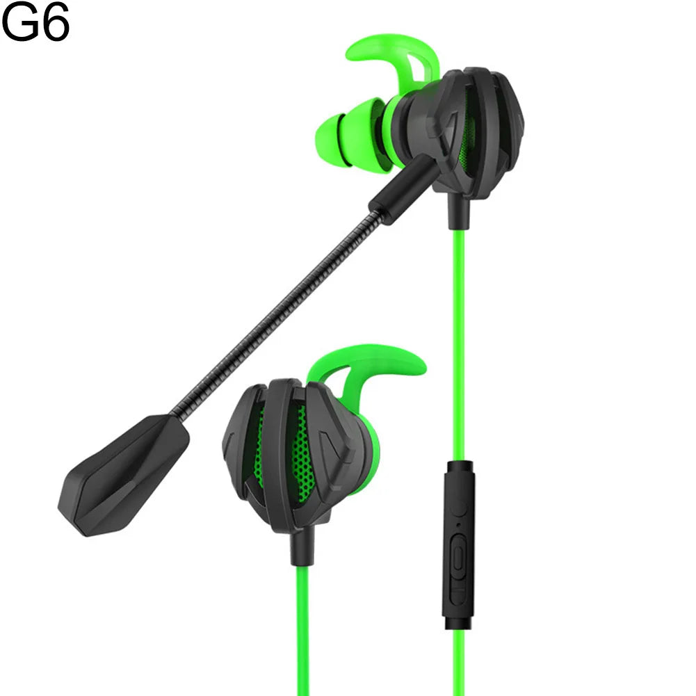 Portable Dynamic Noise Reduction In-Ear Wired Call Earphones Gaming Computer Earpiece With Dual Mic