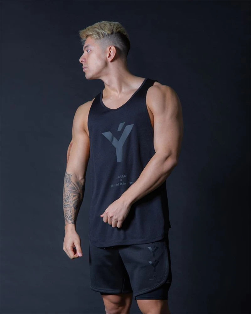 Summer Tank Top Bodybuilding Stringer Gym Sleeveless Undershirt Men Fitness Mesh Vest Sportswear Workout Tank Top