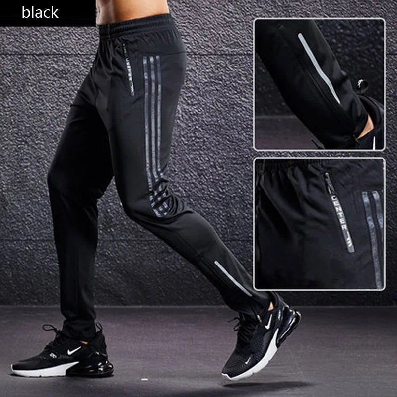 New Sport Pants Men Running Pants With Zipper Pockets Training and Joggings Men Pants Soccer Pants Fitness Pants For Men