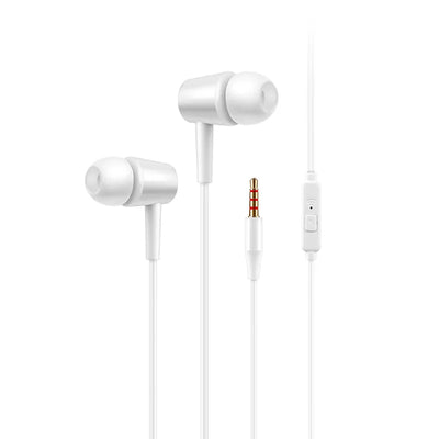 Wired earphone 3.5mm Earbud With Mic Volume Control waterproof Music Gaming In-ear Sport Headset off white Earbuds for music MP3