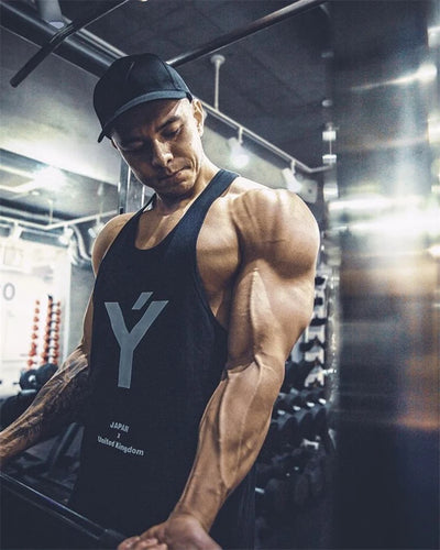 Summer Tank Top Bodybuilding Stringer Gym Sleeveless Undershirt Men Fitness Mesh Vest Sportswear Workout Tank Top