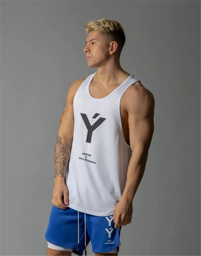 Summer Tank Top Bodybuilding Stringer Gym Sleeveless Undershirt Men Fitness Mesh Vest Sportswear Workout Tank Top