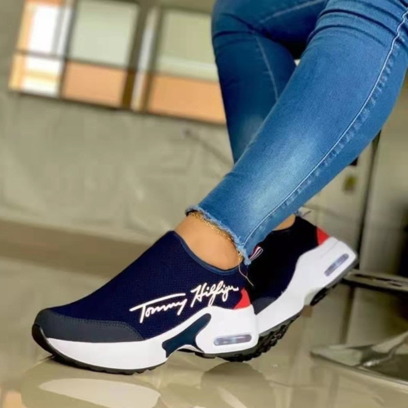 2022 Fashion Casual Breathable Wedges Ladies Walking Sneakers