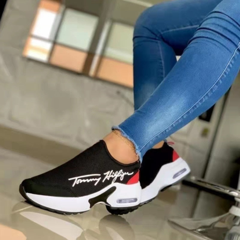 2022 Fashion Casual Breathable Wedges Ladies Walking Sneakers